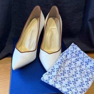Sarah Flint Cream Canvas perfect pump 85, size 36.5